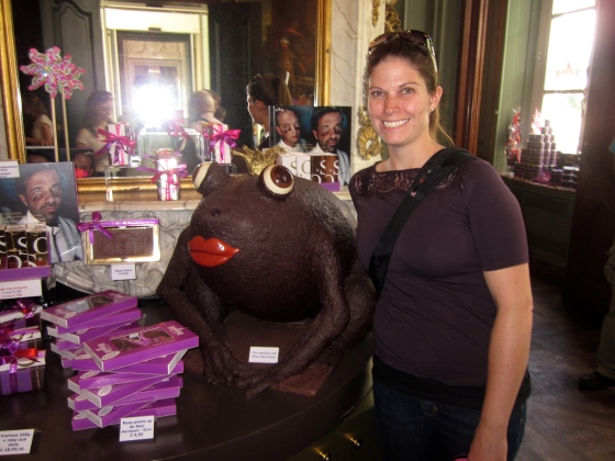 Tamar with a chocolate sculpture