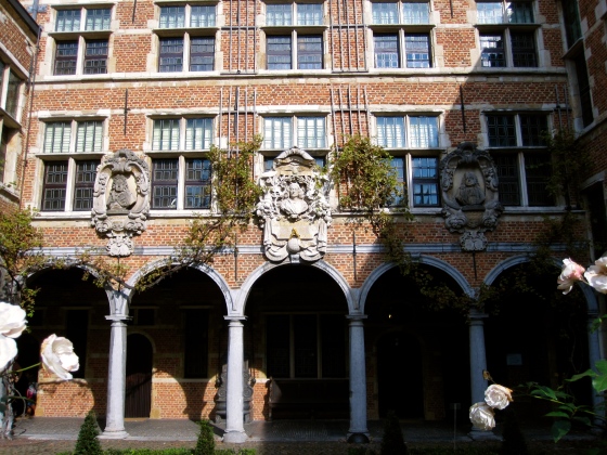 Busts on display in the courtyard