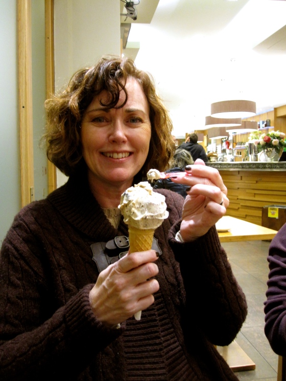 Mom with her gelato